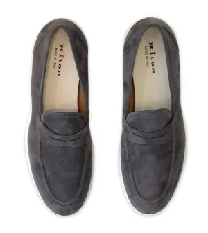 KITON Suede Loafer with Rubber Bottom