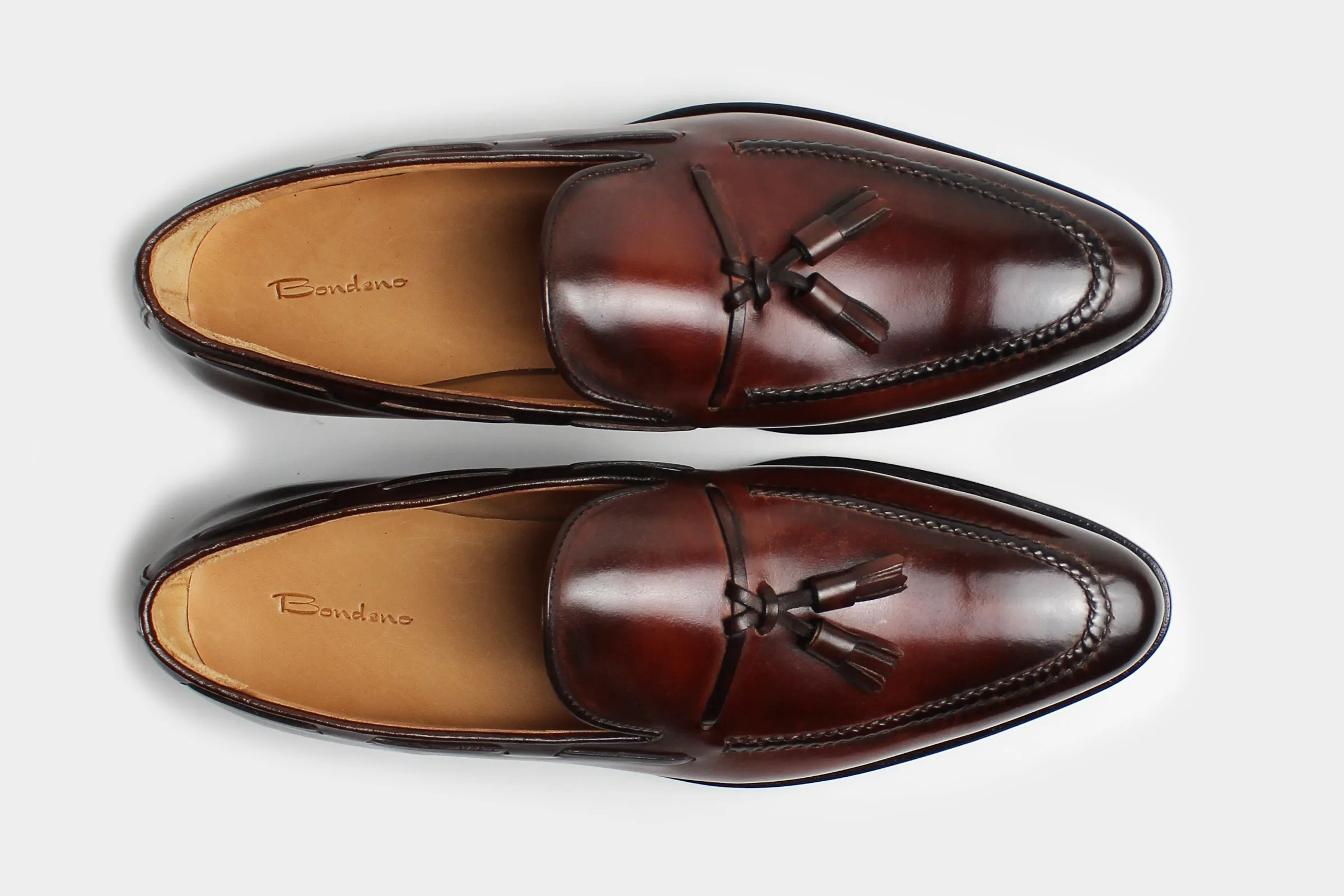 LEONARDO • Custom Fitted Bespoke Tassel Loafers • BURGUNDY