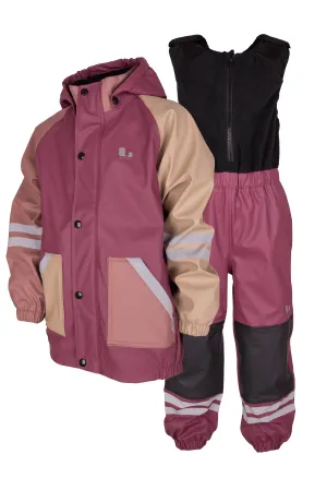 Lindberg Kids&#x27; Fagerhult Rain Set Fleece Pink/Rose | Buy Lindberg Kids&#x27; Fagerhult Rain Set Fleece Pink/Rose here | Outnorth