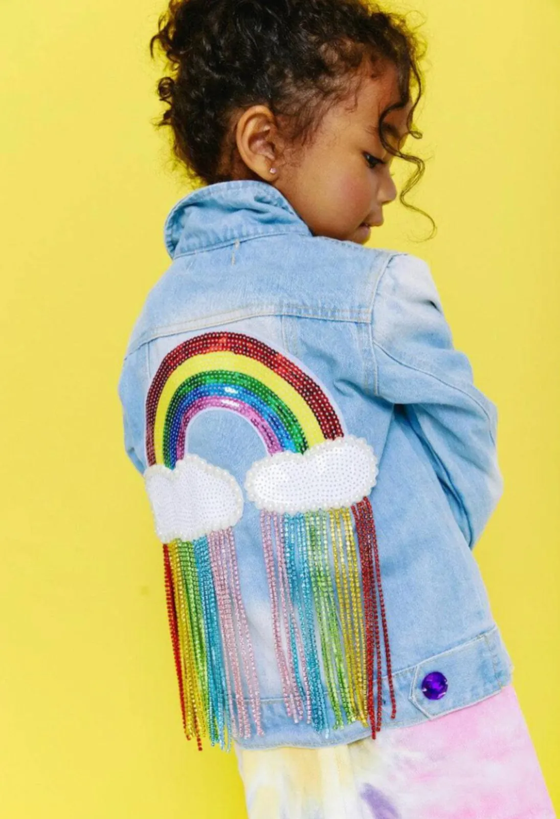 Lola and The Boys Crystal Rain Denim Jacket