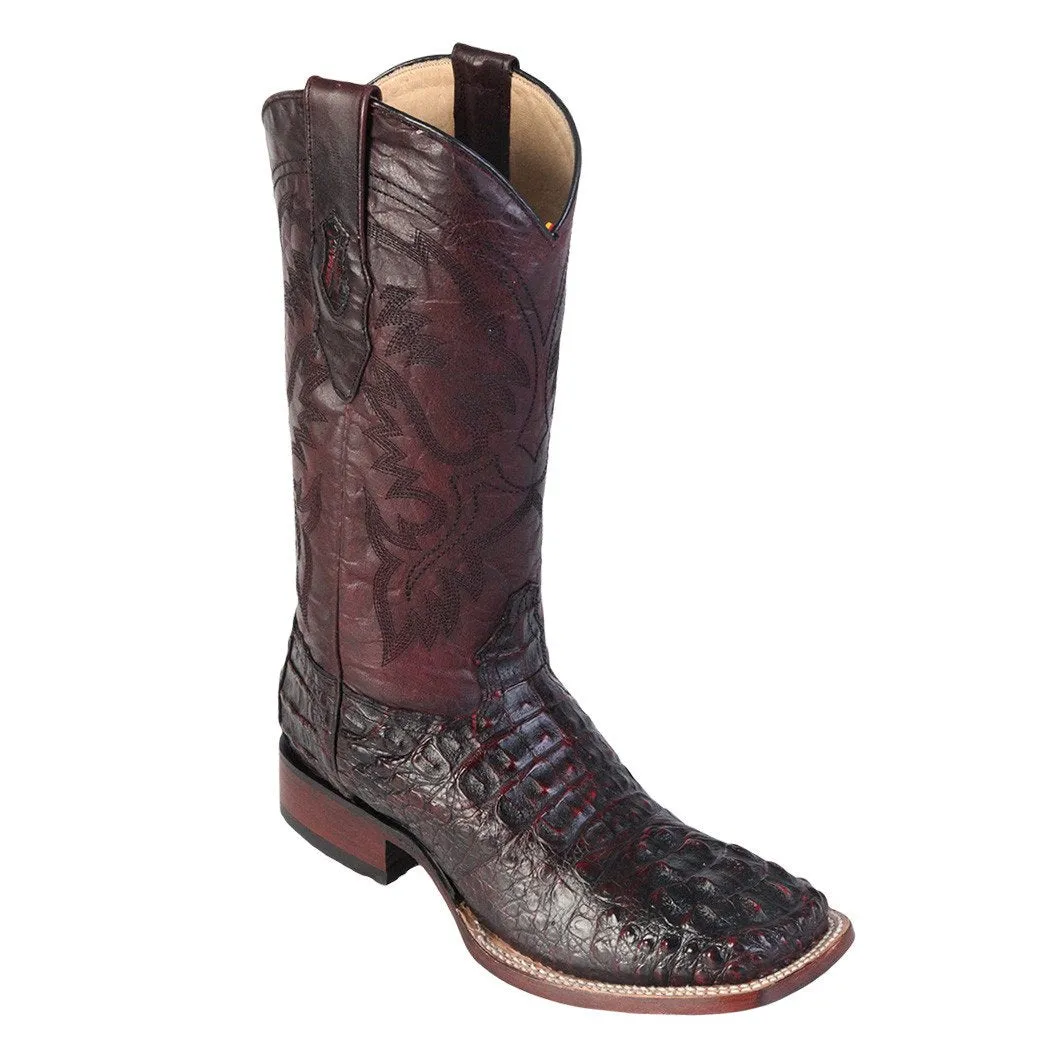 Los Altos Men's Caiman Hornback Square Toe Cowboy Boots