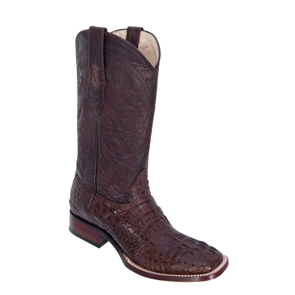 Los Altos Men's Caiman Hornback Square Toe Cowboy Boots