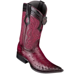 Los Altos Ostrich Faded Burgundy Pointed Toe Cowboy Boots