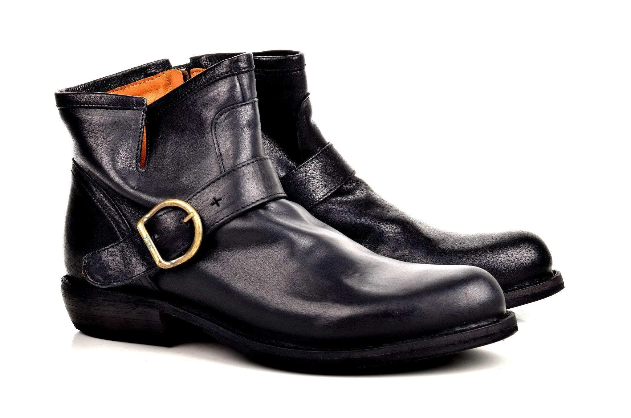 Low Rain Leather Boots