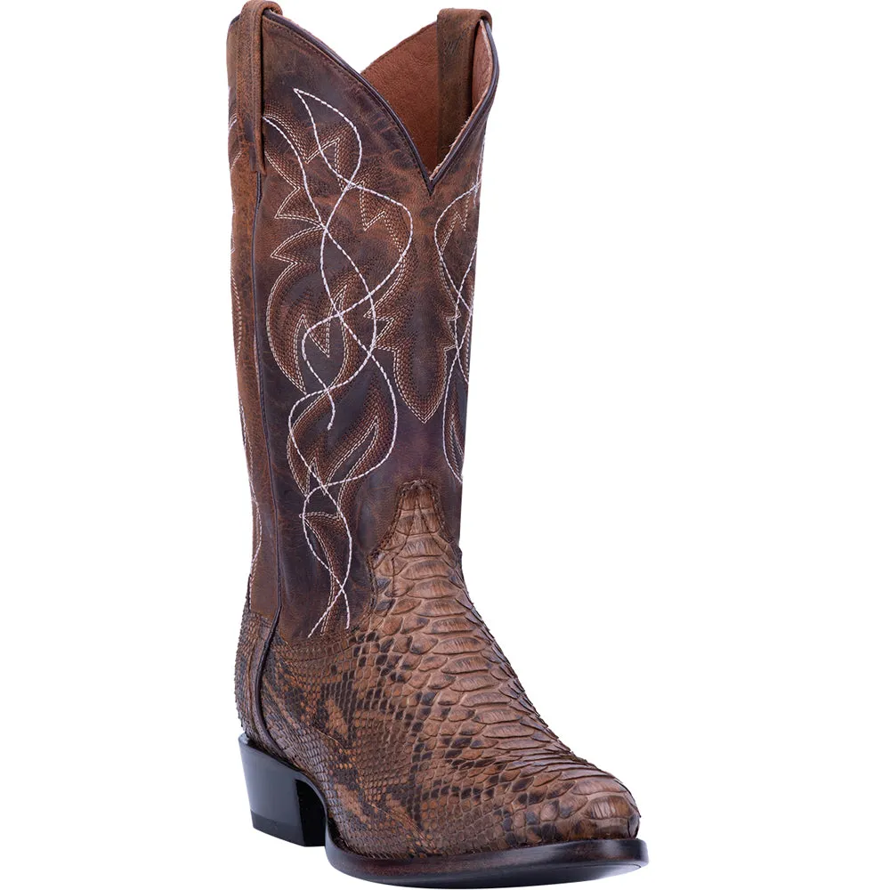 Manning Python Embroidered Round Toe Cowboy Boots