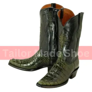 Men Cowboy Moscow Rust Western Performance Mustard Green Boots Square Toe Boot