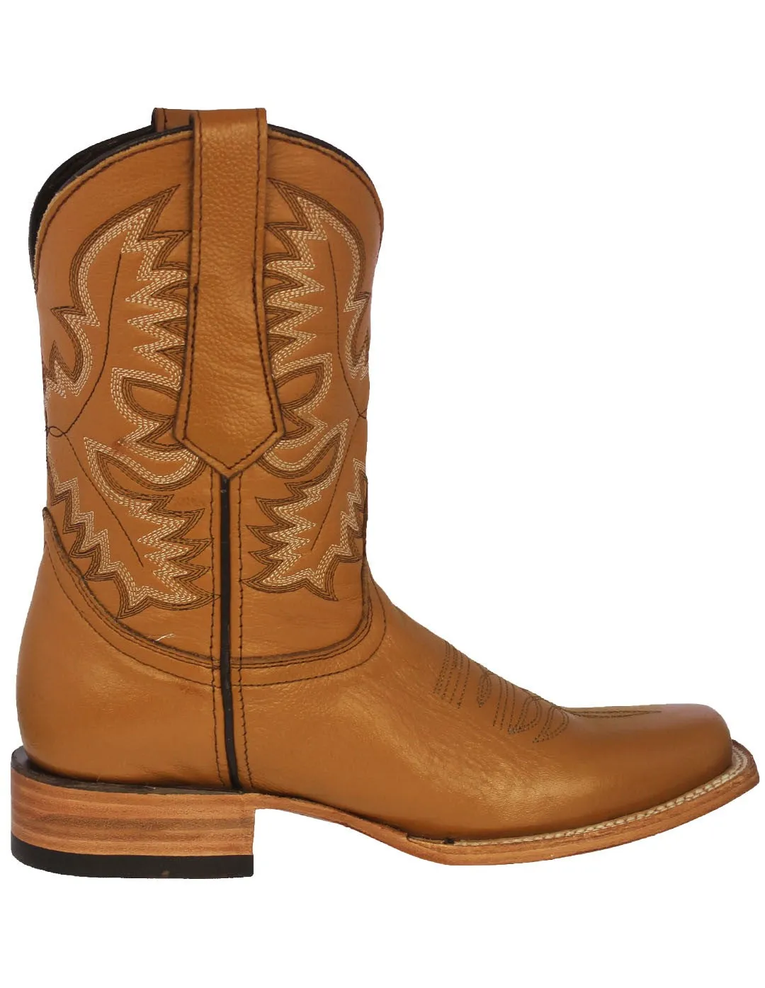 Mens Buttercup Western  Cowboy Boots Real Leather - Rodeo Toe