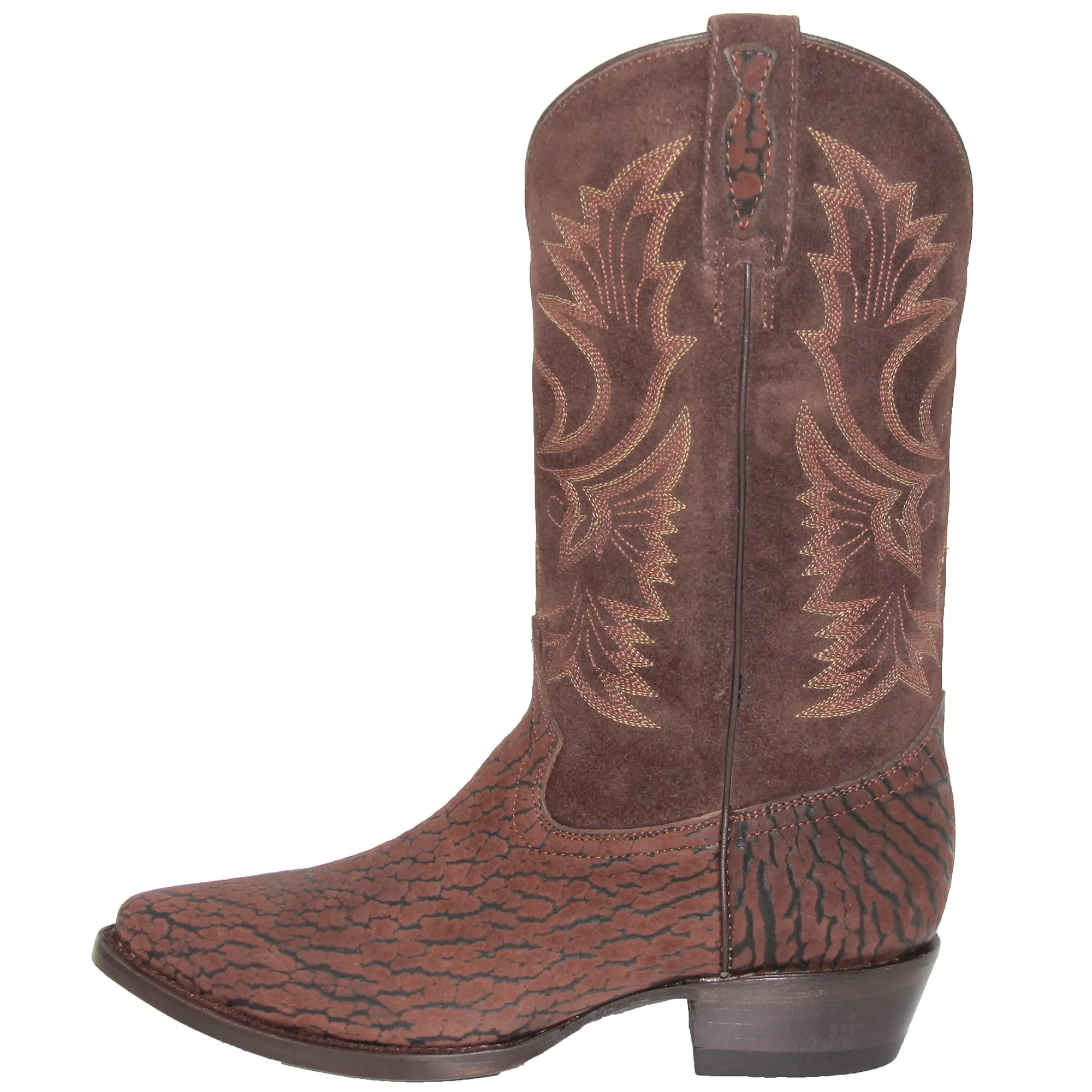 Men’s Genuine Leather J Toe Bull Neck Print Cowboy Boot