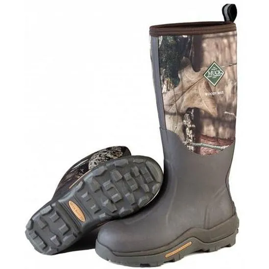 Muck Men's Woody Max WP Rubber Hunt Boot - Bark/Mossy Oak - WDM-MOCT