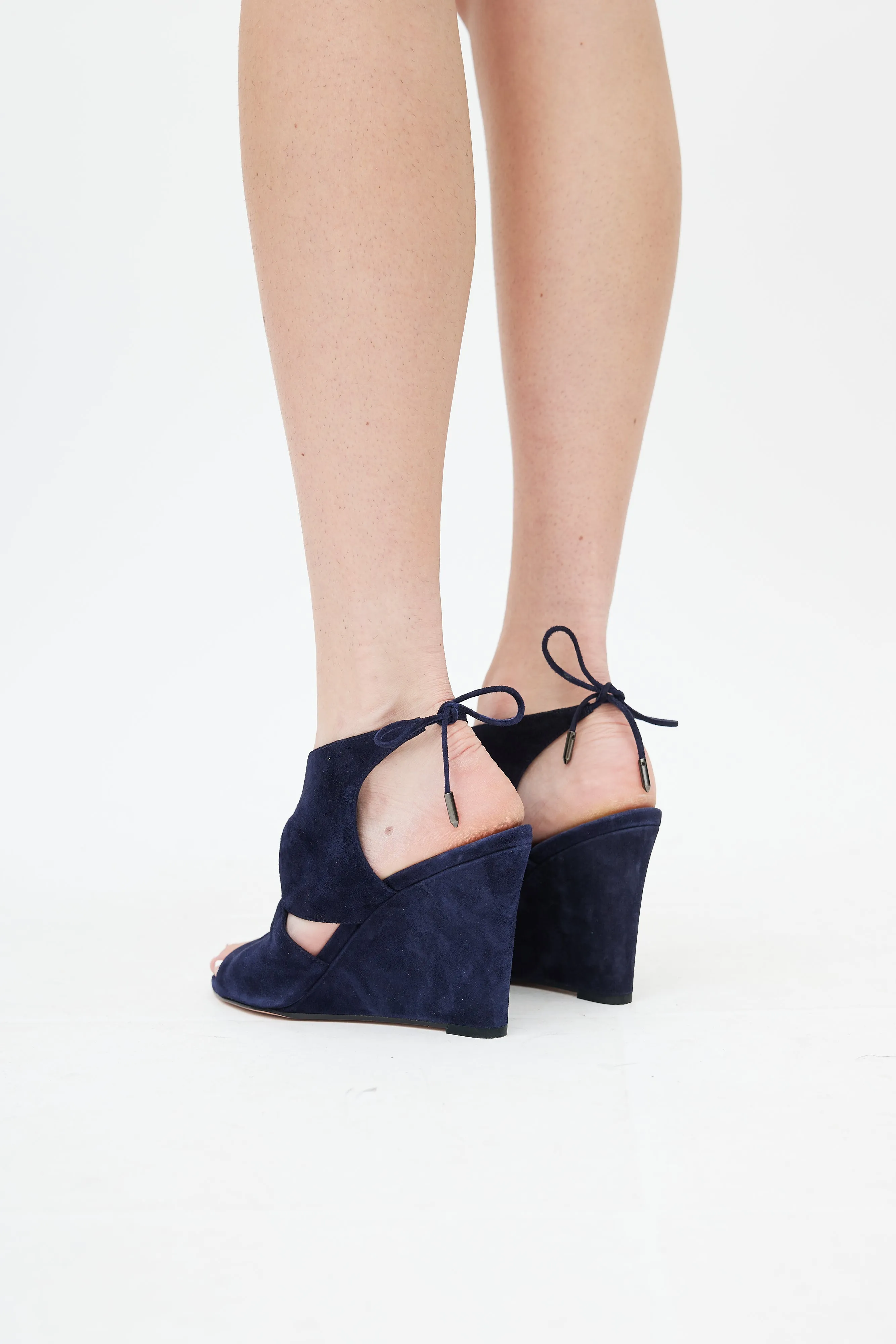 Navy Suede Iman 85 Wedge