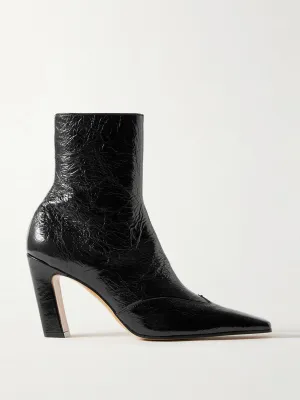 Nevada crinkled-leather ankle boots