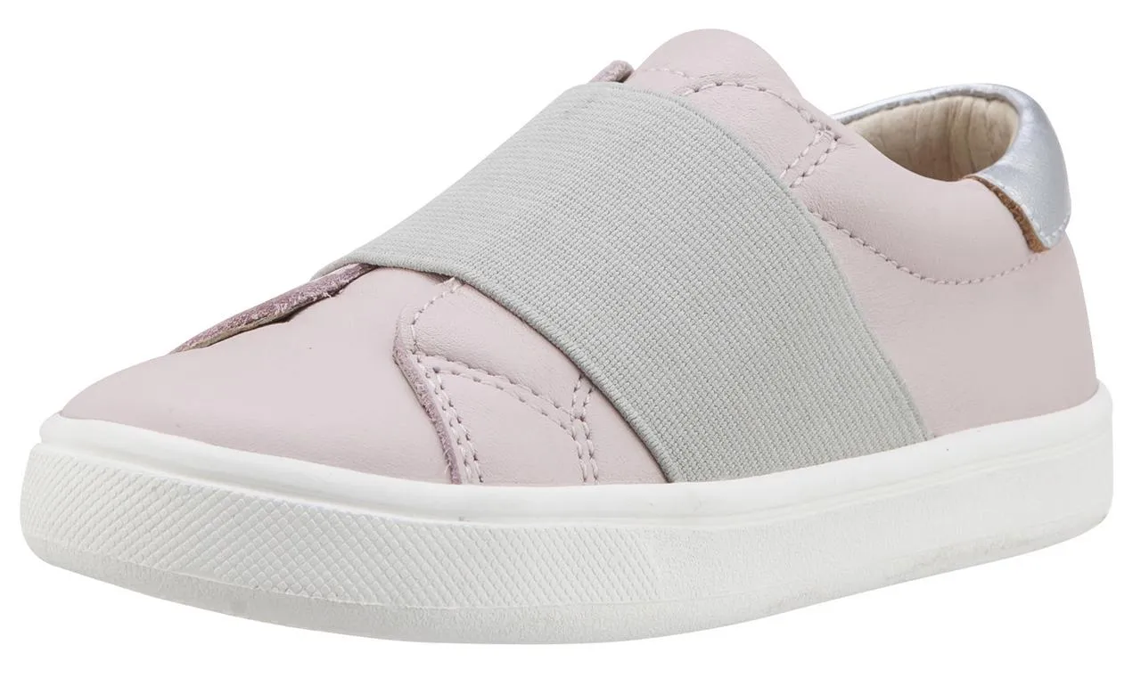 Old Soles Girl's 6018 Master Shoe Pink with Silver Wide Banded Slip On Sneaker Shoe