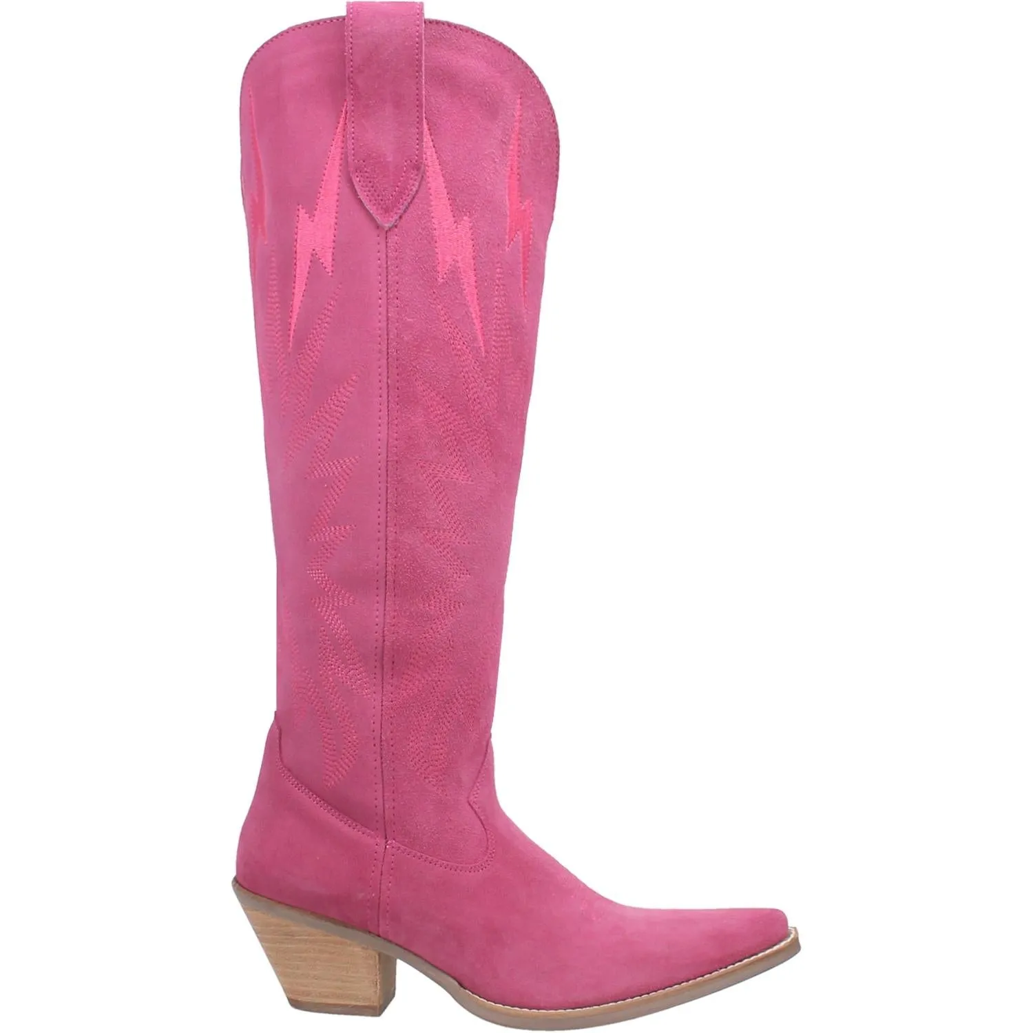 Online Exclusive | Dingo | Thunder Road Suede Leather Cowboy Boots in Fuchsia Pink **PREORDER