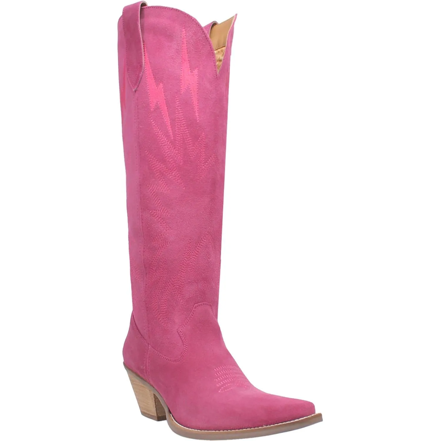 Online Exclusive | Dingo | Thunder Road Suede Leather Cowboy Boots in Fuchsia Pink **PREORDER