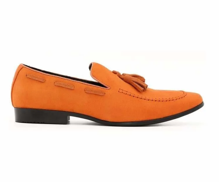 Orange Men's Slip-on Suede Tassel Loafer Dress Casual Shoes