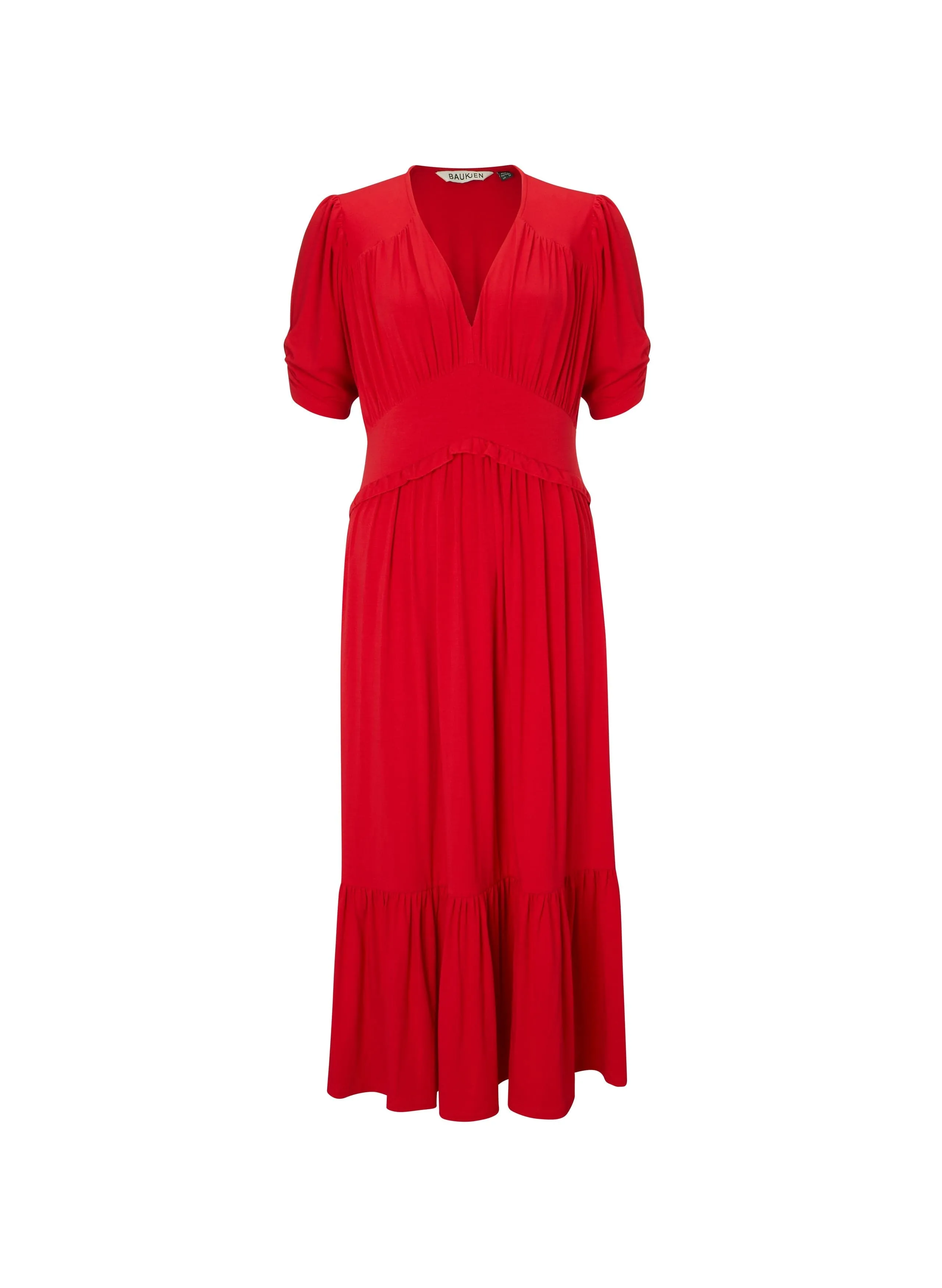 Ottilie LENZING™ ECOVERO™ Jersey Midi Dress | Strawberry Red