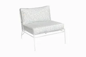 PALM SPRINGS WHITE METAL CHAIR V&A Collaboration in Clematis - Powder Blue