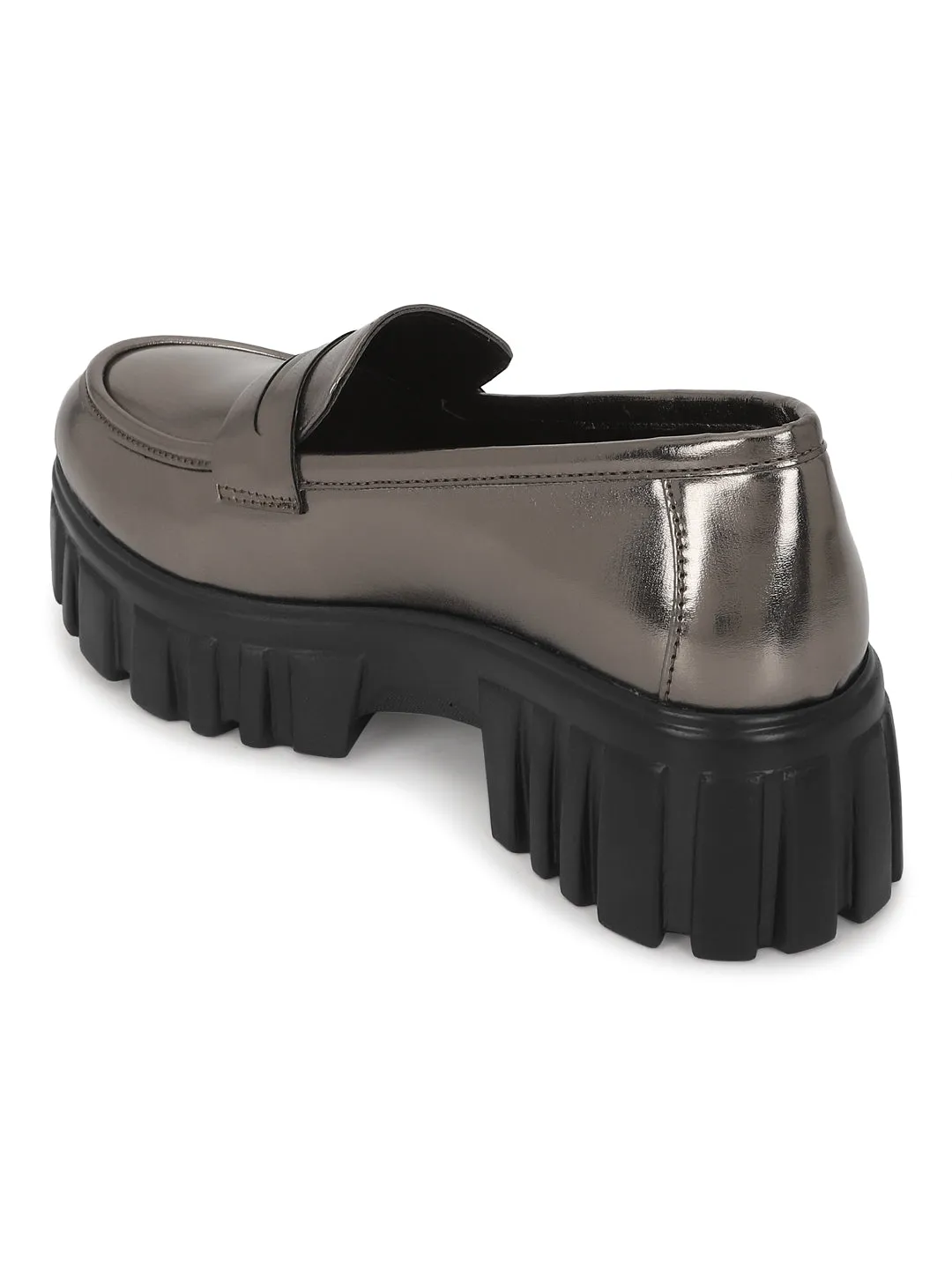 Pewter PU Block Loafers (TC-ANA-7981-PEW)