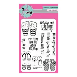 Pink & Main Clear Stamps 4Inch X6inch Flip Flops*