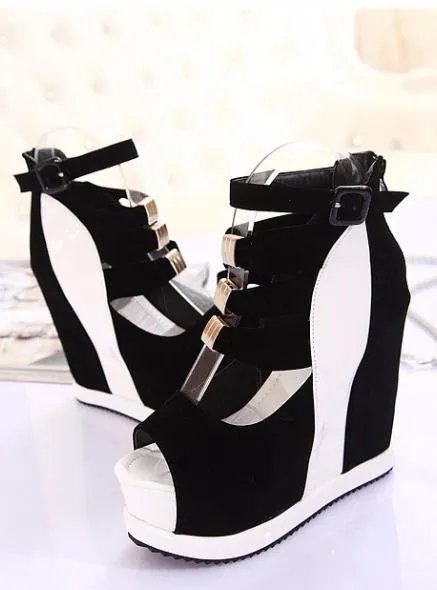 Platform Peep Toe Wedges