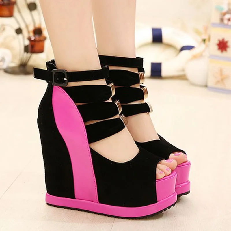 Platform Peep Toe Wedges