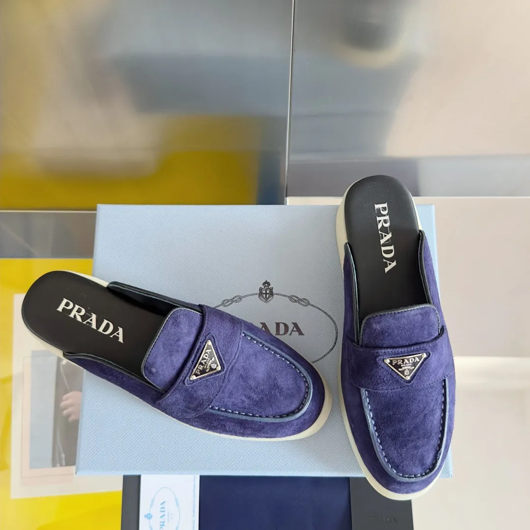 Pra Purple Suede Leather Mule 25mm Rubber Sole