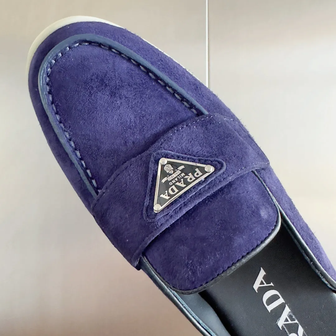 Pra Purple Suede Leather Mule 25mm Rubber Sole