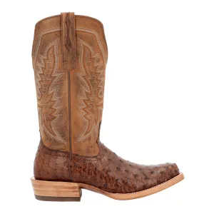 PRCA Collection Full-Quill Embroidered Ostrich Square Toe Cowboy Boots