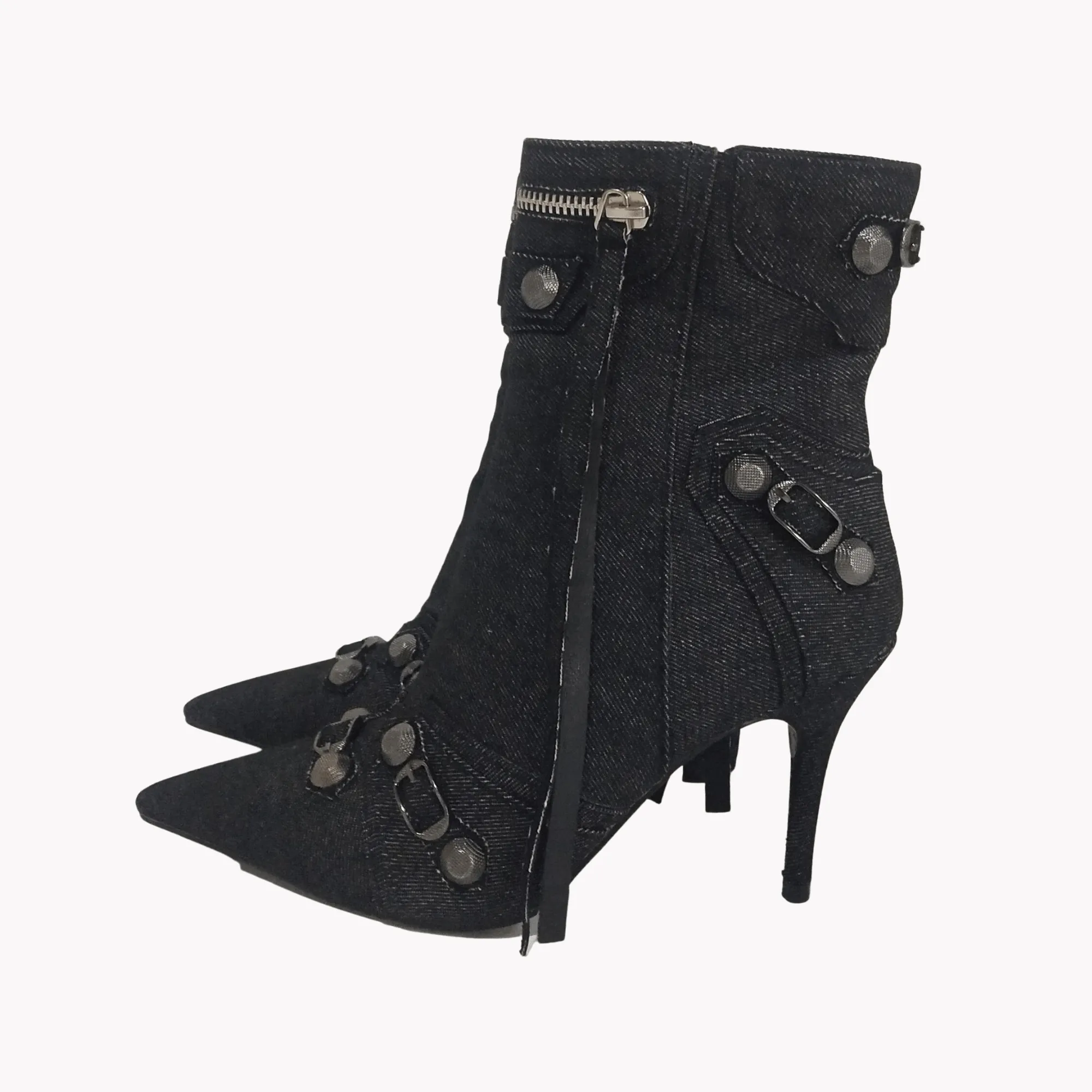 Pre Order:  Rivets and Buckles Denim Boots