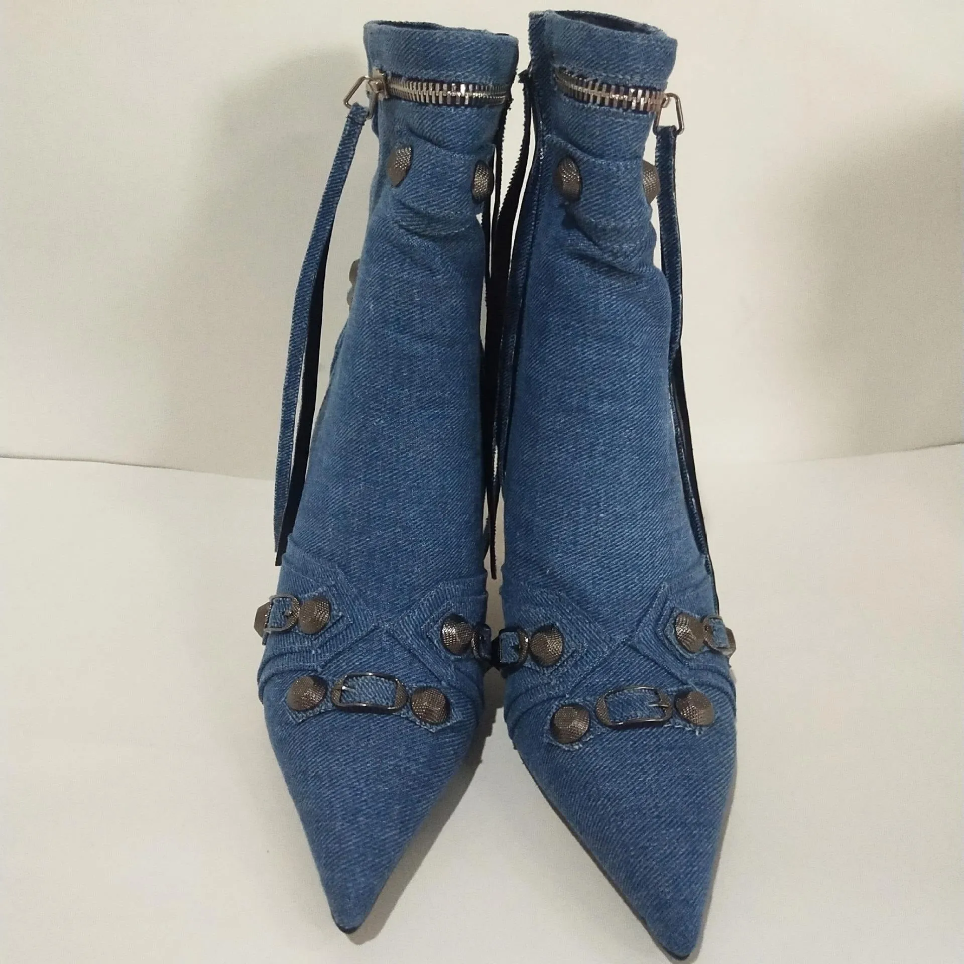 Pre Order:  Rivets and Buckles Denim Boots