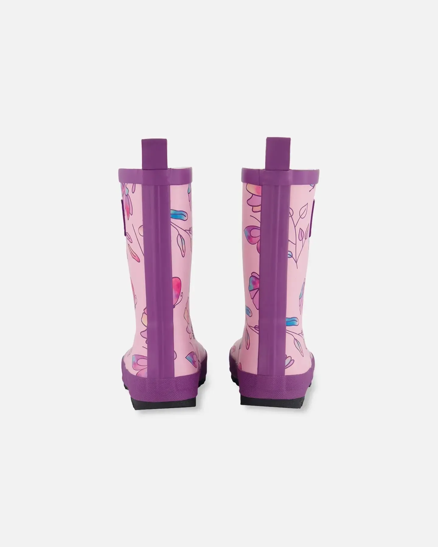 Printed Rain Boots Lilac And Multicolored Butterfly