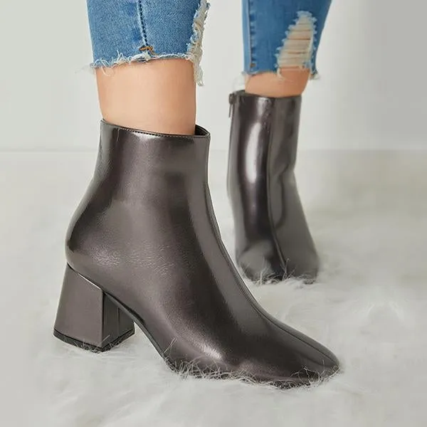 Purpdrank - Women's Winter Warm Patent Leather Shiny Pointed Boots