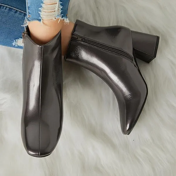 Purpdrank - Women's Winter Warm Patent Leather Shiny Pointed Boots