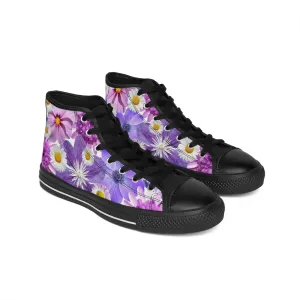 Purple Flowers - Inovax Women's Classic Sneakers