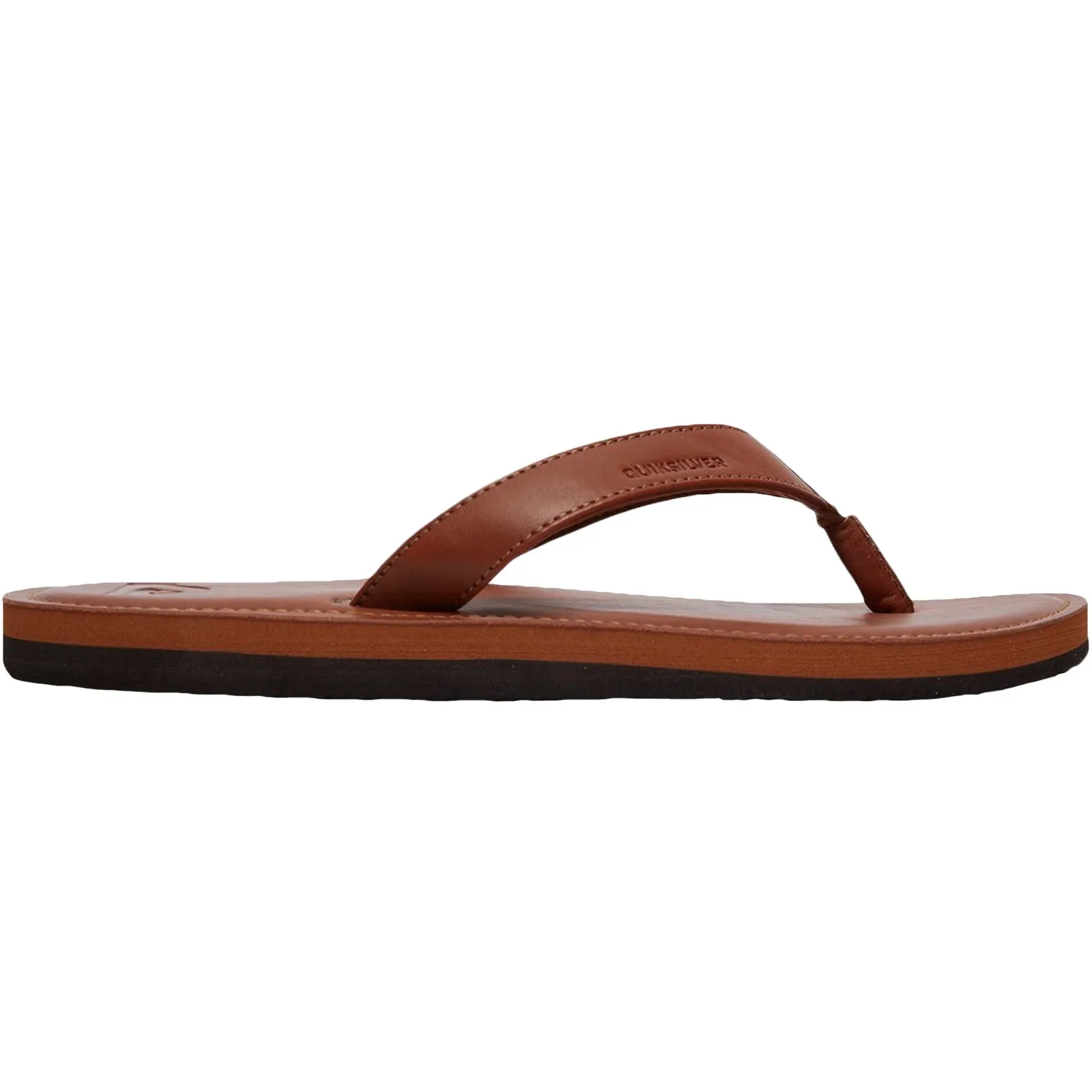 Quiksilver Mens Molokai Leather Flip Flops - Brown