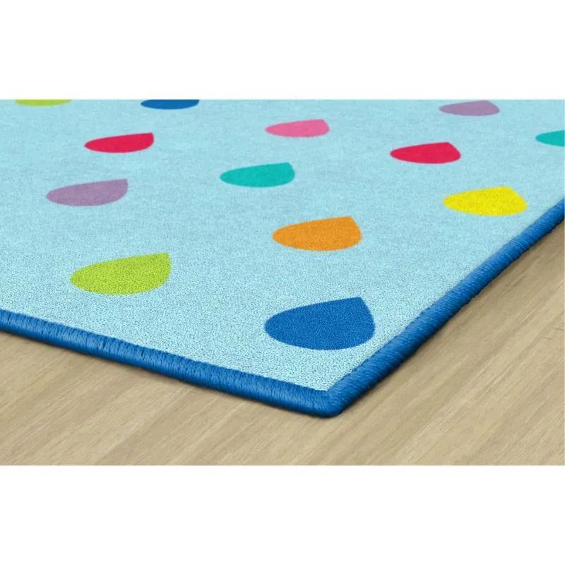 Rain on Blue Classroom Area Rug