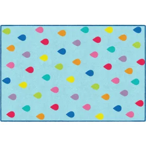 Rain on Blue Classroom Area Rug