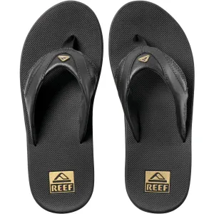 Reef Mens Fanning Leather Flip Flops - Abyss