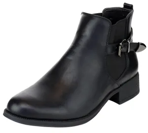 Refresh Footwear Women's Ankle Strap Buckle Chunky Stacked Low Heel Ankle Bootie