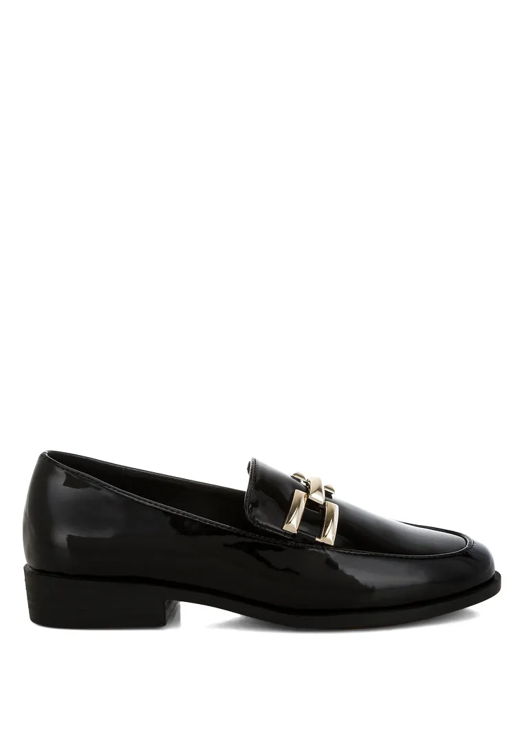 Revanta Patent Faux Leather Loafers