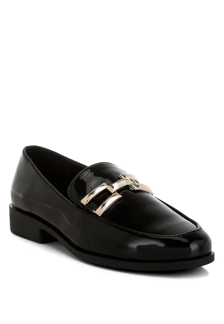 Revanta Patent Faux Leather Loafers