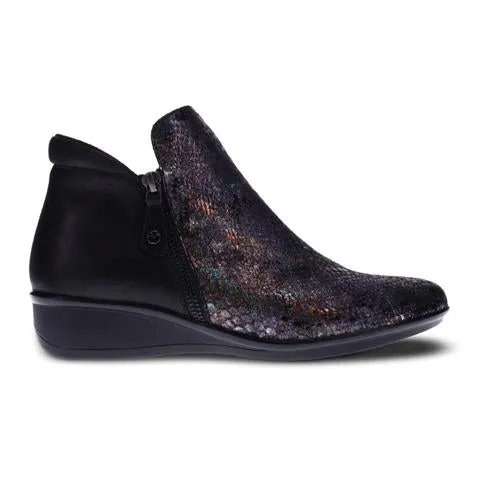 Revere Damascus Ankle Boot (Women) - Black/Metallic Python