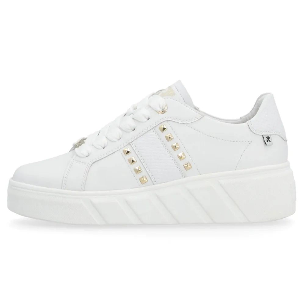 Rieker Carla 06 White Leather Sneaker (Women's)