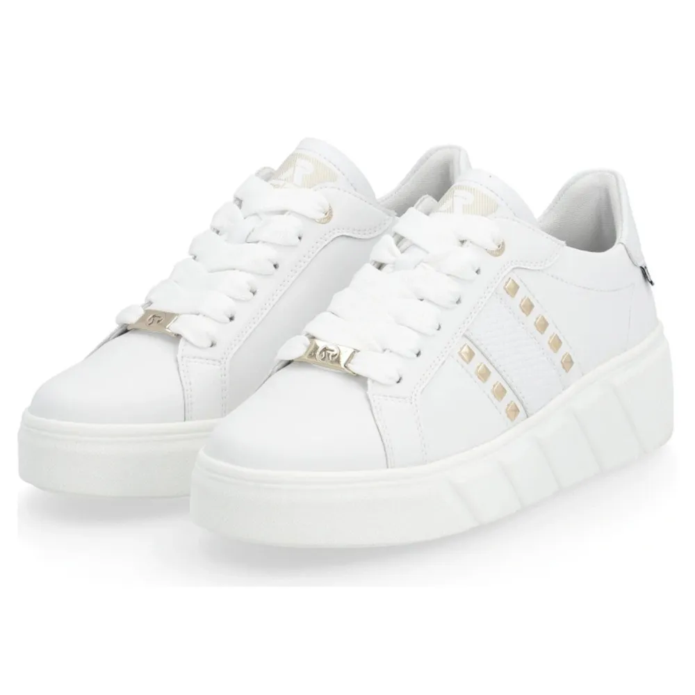 Rieker Carla 06 White Leather Sneaker (Women's)