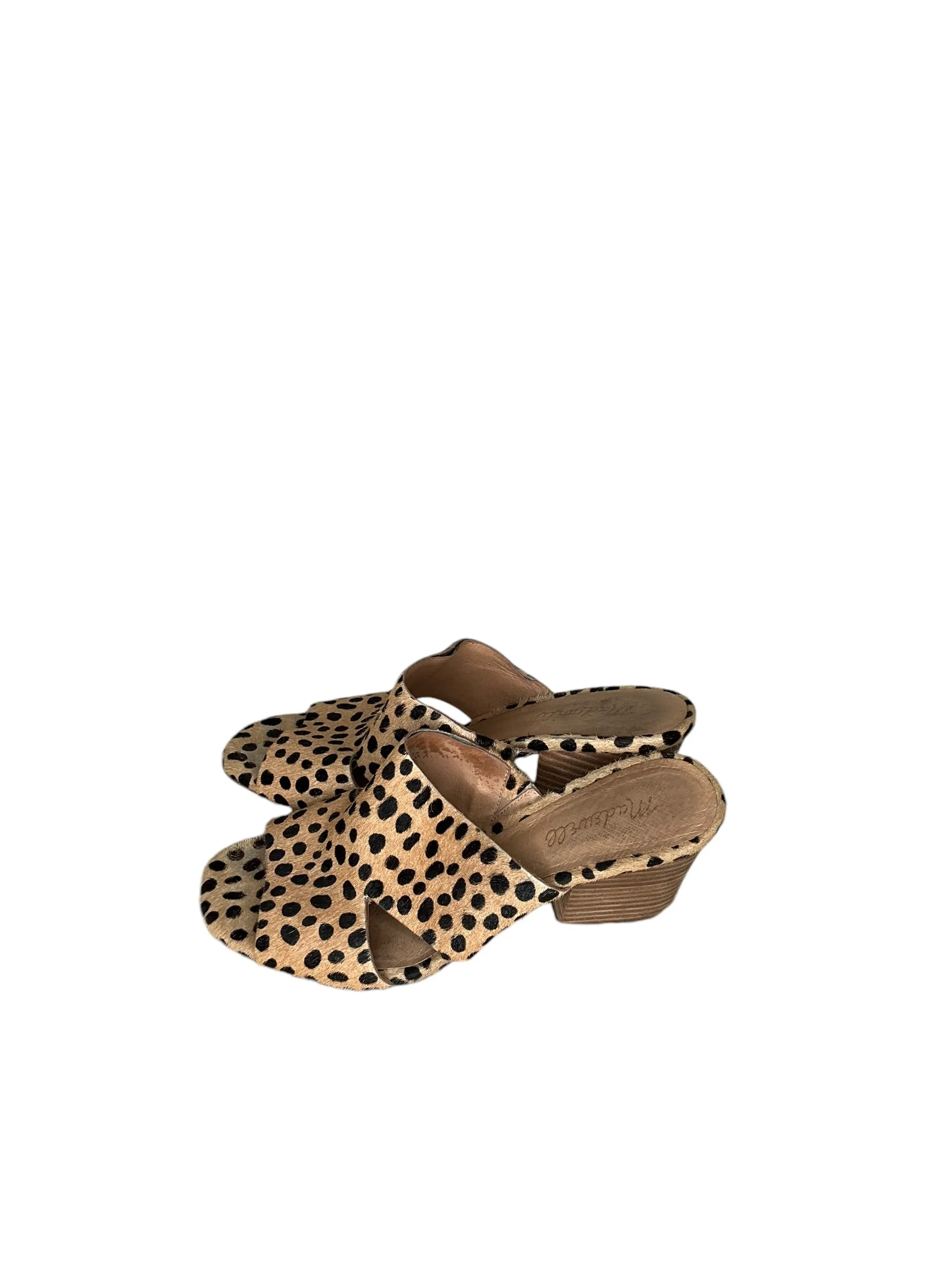 Sandals Heels Wedge By Madewell In Animal Print, Size: 8