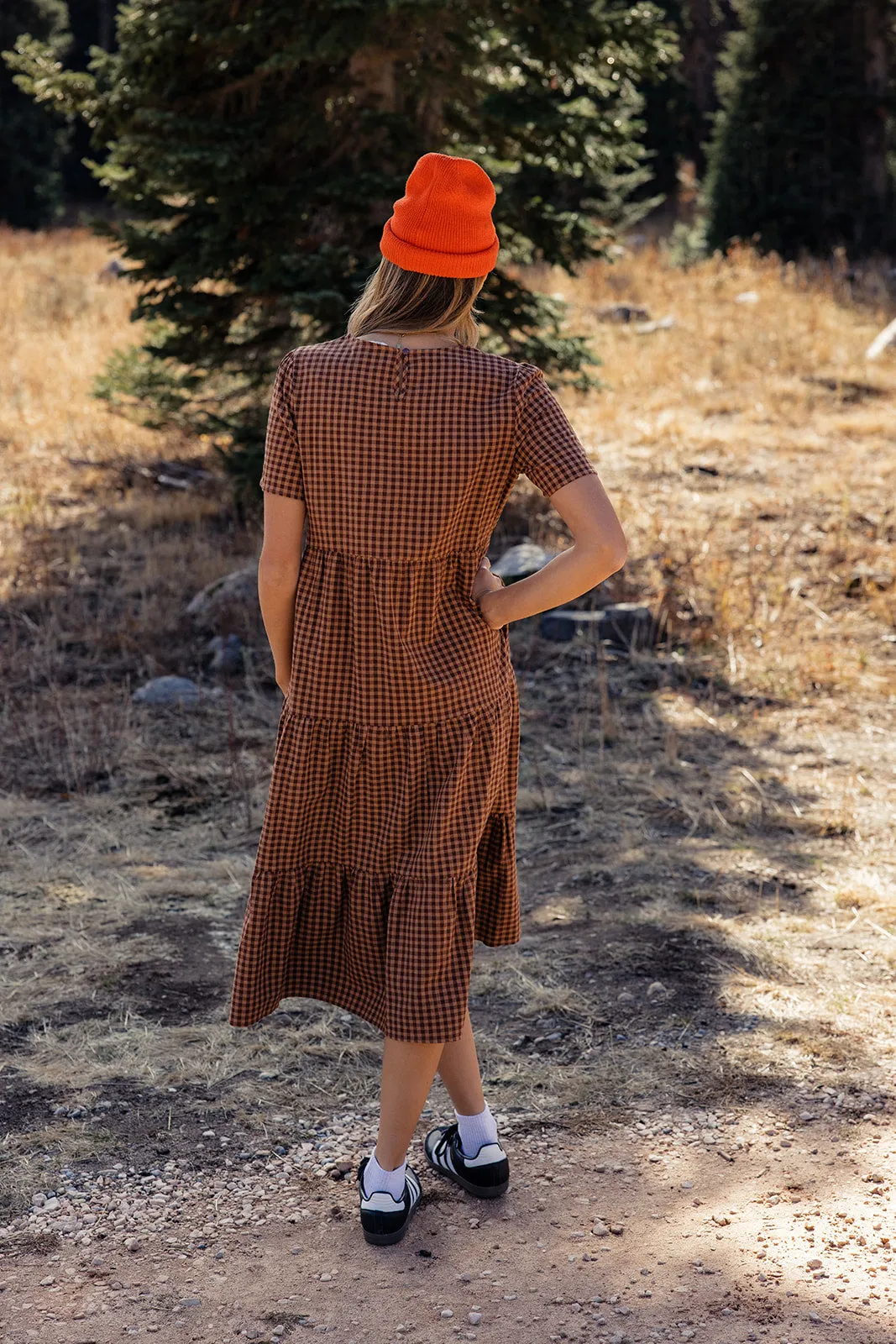 Seen the Rain Gingham Tiered Dress