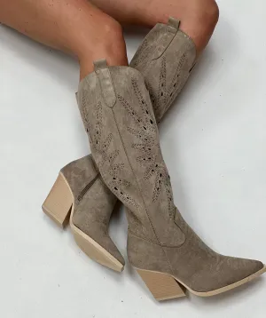 Shauni Taupe Cowboy Boots