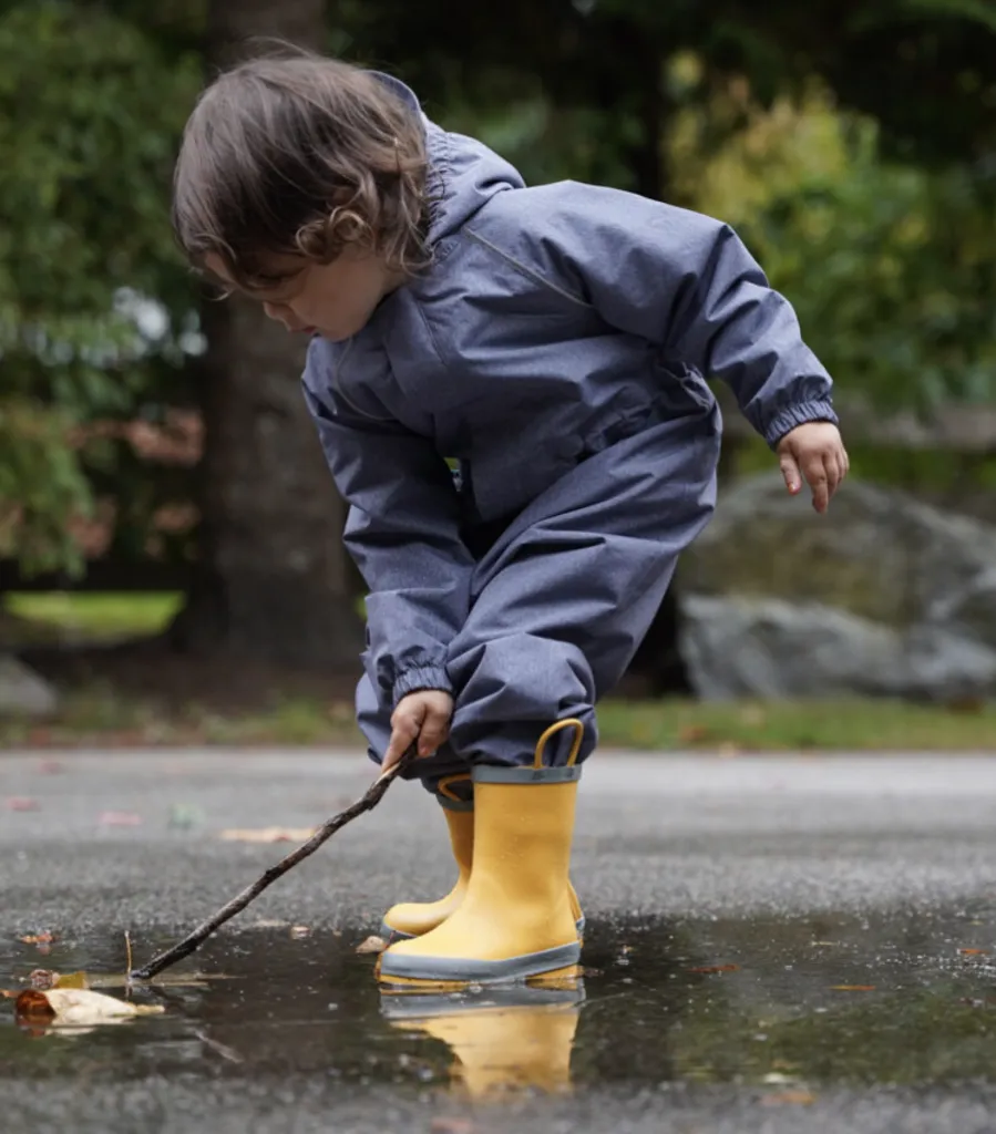 Size 12: Jan & Jul YELLOW Puddle Dry Loop Handle Rain Boots NEW