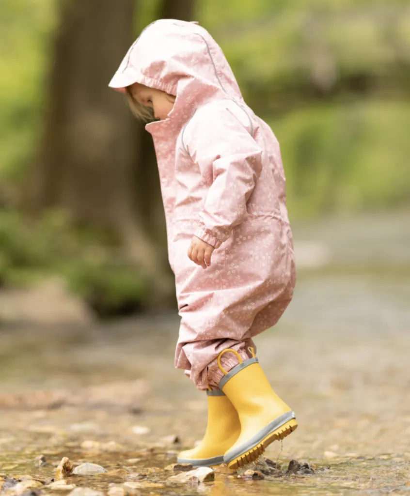 Size 12: Jan & Jul YELLOW Puddle Dry Loop Handle Rain Boots NEW