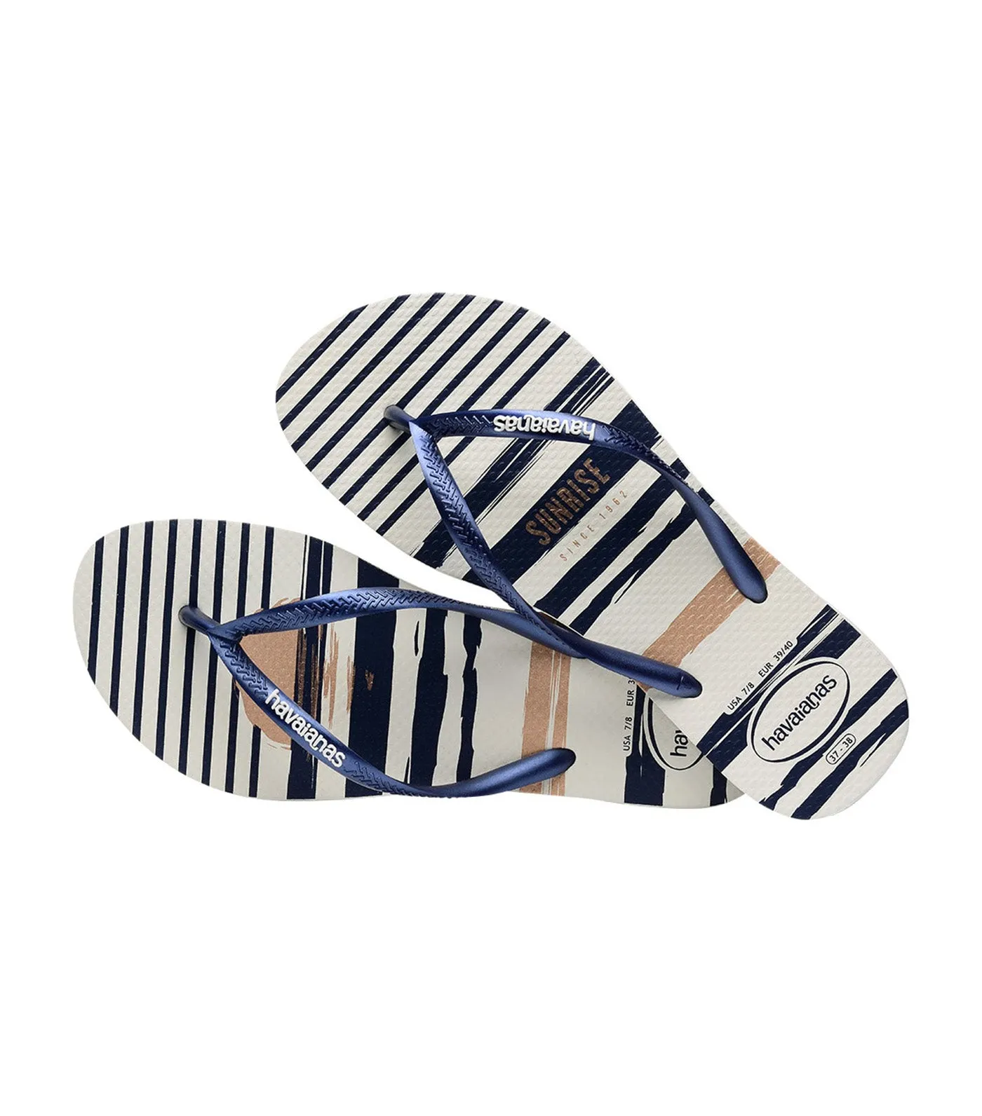 Slim Nautical Flip Flops Blanco/ Marinho/Blanco